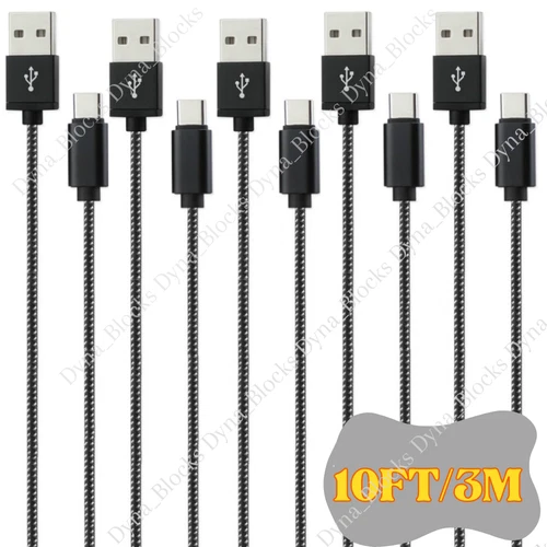 10ft USB-C Type C Cable Fast Charger Long Cord For iPhone 15 Pro Max Samsung Lot - Picture 1 of 10