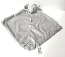 Angel Dear Security Blanket Lovey Elephant Plush Grey Knotted 12x12 Inch