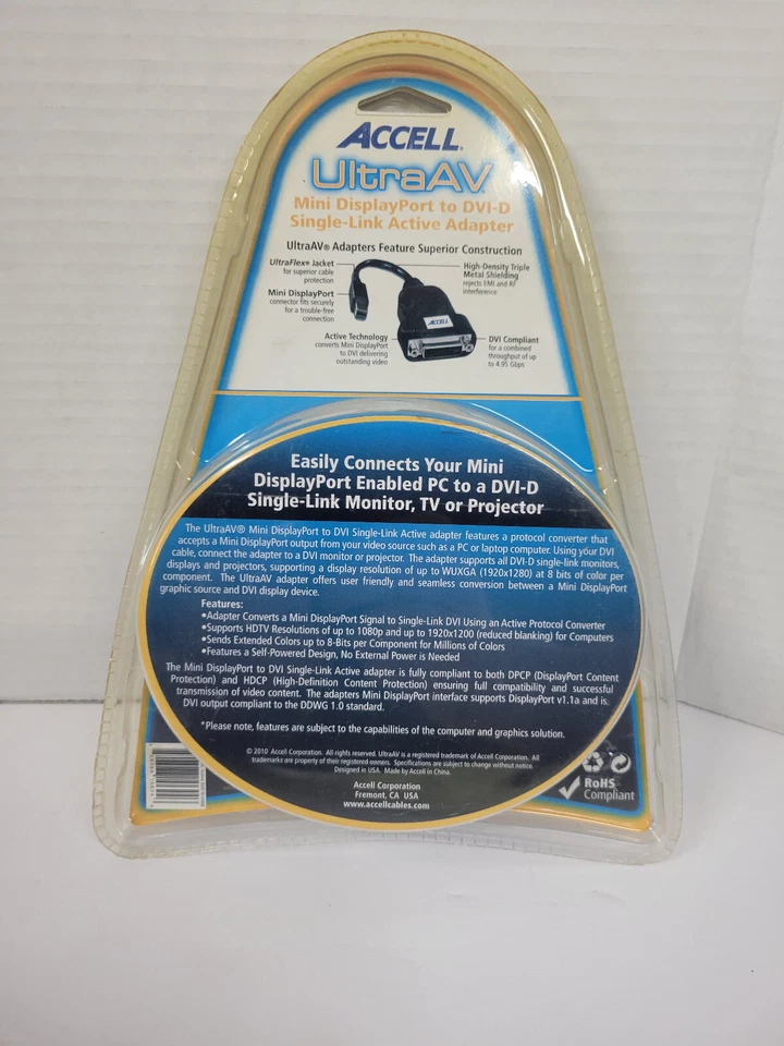 Accell UltraAV Mini DisplayPort To DVI-D Single Link Adapter  PC to DVI monitor - Image 2 of 3
