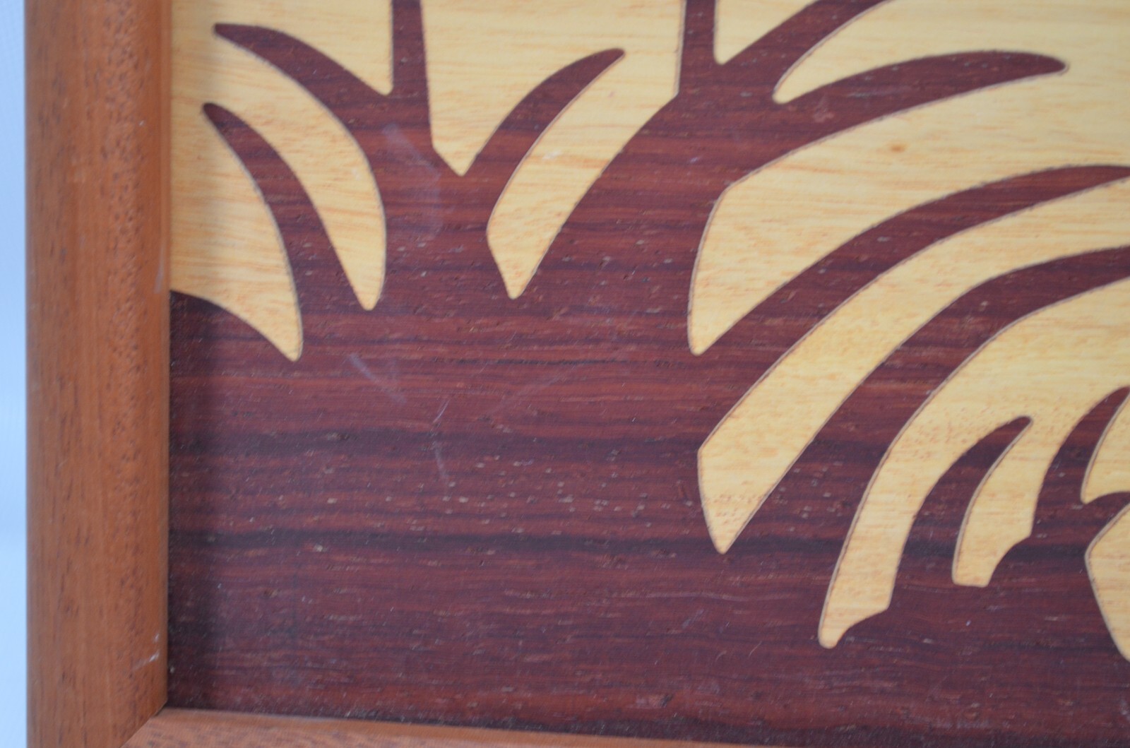 Vintage 1985  Hand Carved  Wood Inlay Flying Duck Marquetry Artwork  11” x 9”