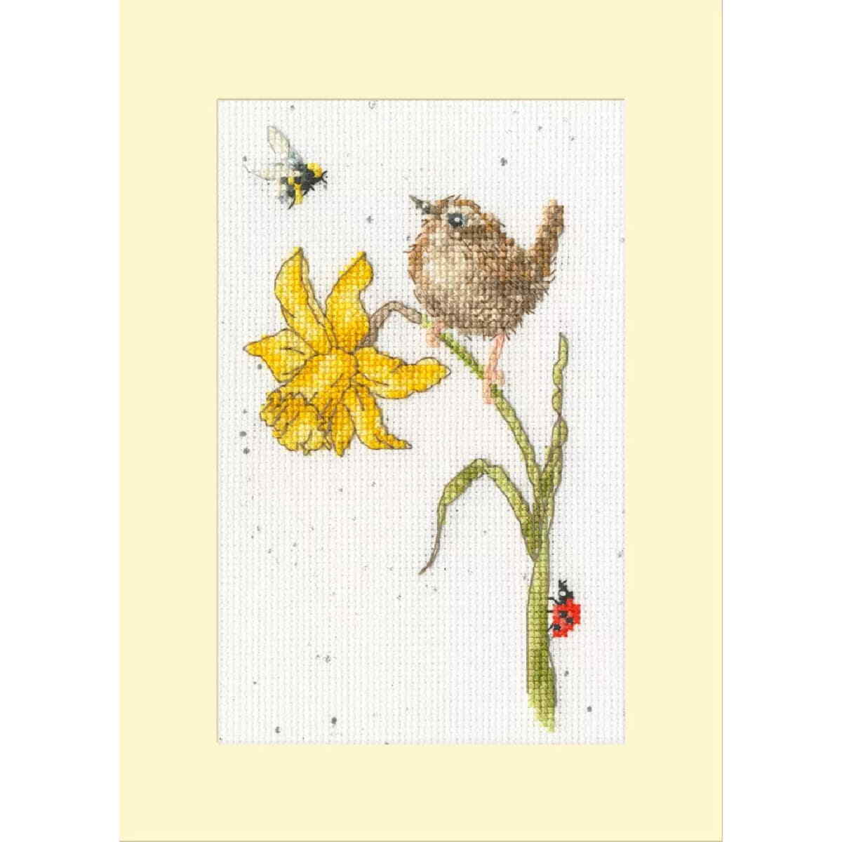 Bothy Threads  greating card counted cross stitch kit ""The Birds And The Bees"",