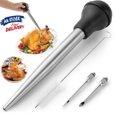 Stainless Steel Turkey Baster for Cooking- Food Grade Metal Turkey Baster Syring
