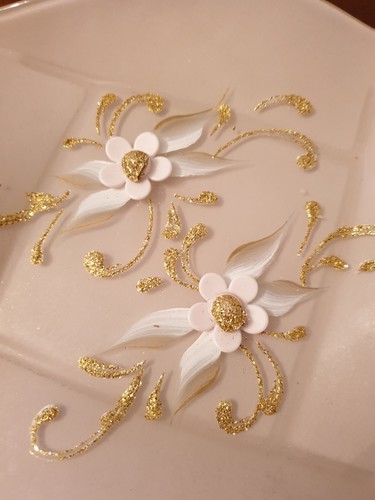 Centrotavola in vetro con decorazioni floreali - Foto 2 di 4