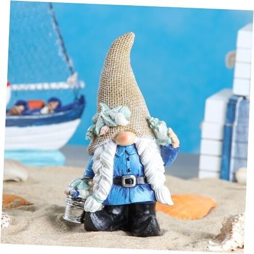 Gnome Statue Garden Decor - Ocean Gnome Figurine for Patio Lawn Gnome Women