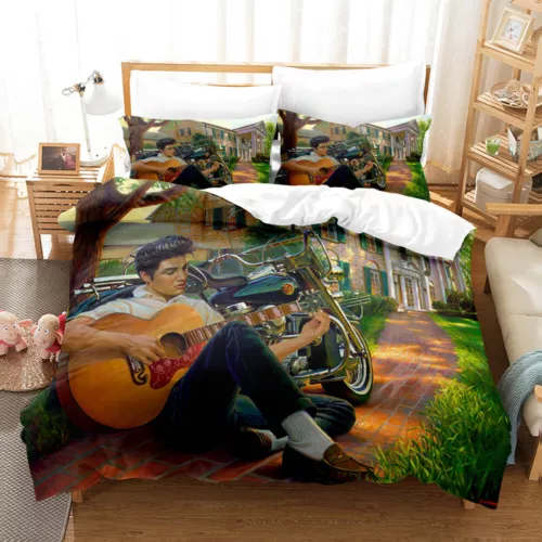 Elvis Presley Quit Duvet Cover Bedding Set+Pillowcase Single Double Queen Gift - Picture 17 of 41