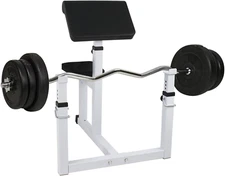 Adjustable Preacher Curl Bench, Bicep Curl Bench Seated Strength Training Weight