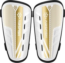Kids Youth Soccer Shin Guards, CE Certified, AirsFish Protective Gear for 2-18 Y