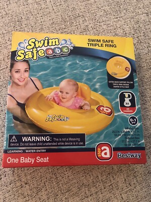 Bestway Swim Safe Triple Ring Baby Swim Pool Seat ~NEW IN BOX~