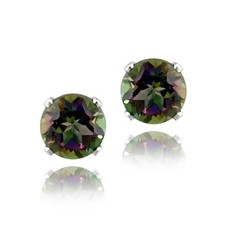 Green Mystic Topaz Stud Earring in Sterling S...