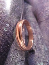 Solid Copper Band Ring CR84T - 4mm wide- Size 4 thru 13 - Made in the USA