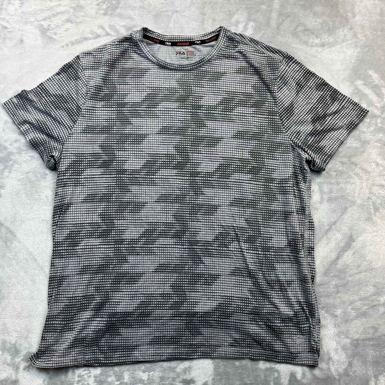 FILA Sport Running T Shirt Uomo Taglia XL Grigio Tasca Posteriore Activewear