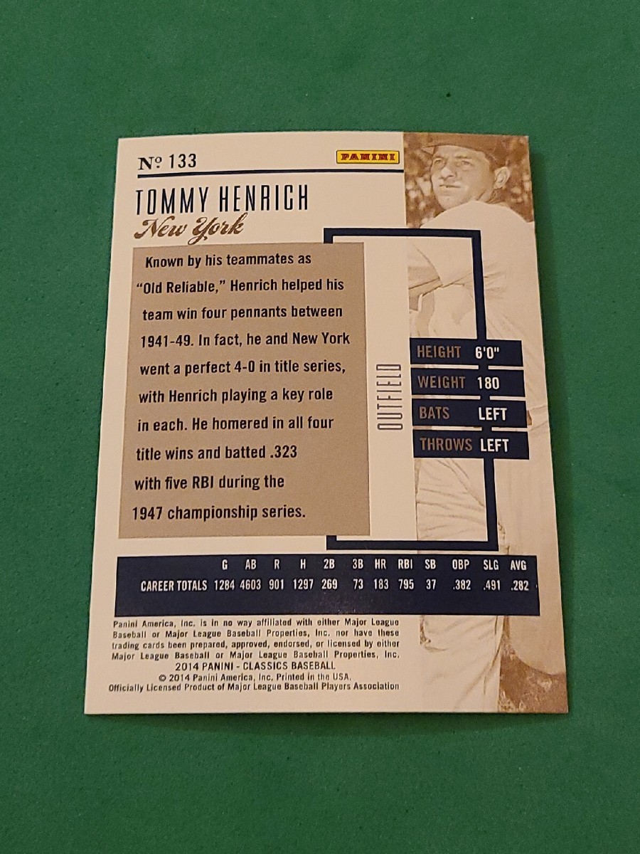 2014 Tommy Henrich Panini Classics #133 | eBay
