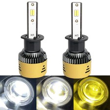 H1 3000k Led Kit Headlight Bulb Switchback 3k 4k 6k White Yellow Strobe Light