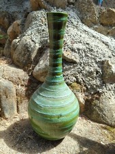 60s Green Ceramic Genie Lamp Base 18"