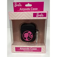 NEW Barbie Airpods Case Generation 1 and 2 Black Pink Barbie Silhouette