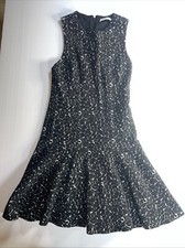 Alice + Olivia Garner Print Drop Waist Racer Back Ruffle Dress Size S