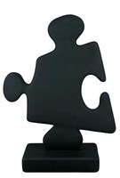 Moderne Skulptur Dekofigur Puzzle Aus Kunststein Auf Sockel 28X38 Cm (Schwarz)