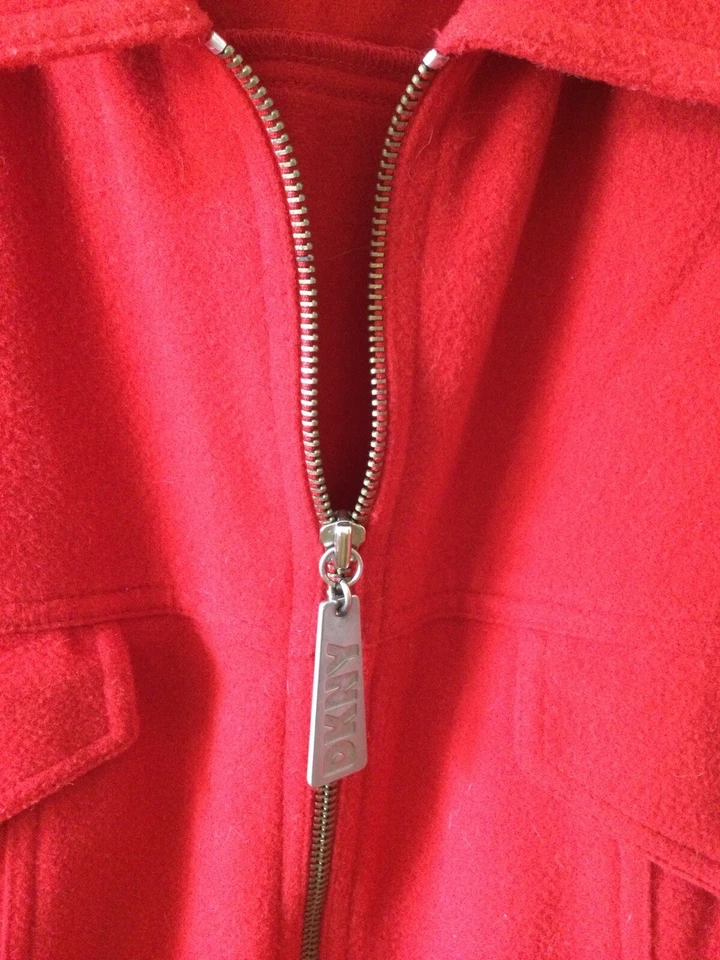 Vintage DKNY JEANS 90s Jacket red size medium wool cashmere blend - Image 4 of 4