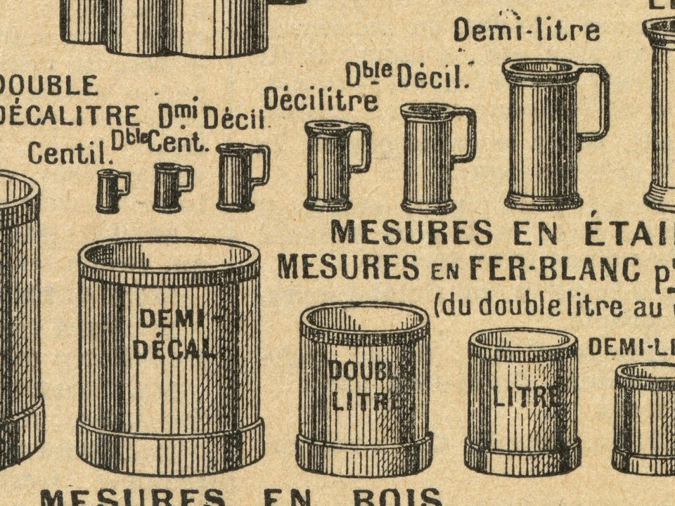 Vintage Metric System Poster - French Language Dictionary Art Print - Image 3 of 4