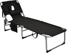 Folding Beach Loun Chair, Tanning Chair with Face Hole,