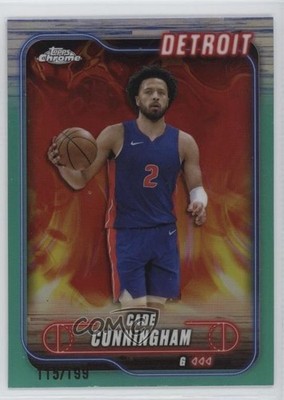 2024-25 Topps Chrome Aqua Refractor 115/199 Cade Cunningham #18 1n7y