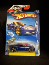 2010 Hot Wheels Corvette C6 FTE Keys to Speed Blue w/ Key Chain