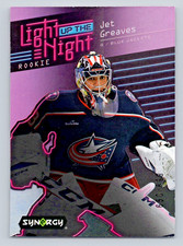 JET GREAVES 2023-24 RC Synergy Light up the Night Pink /699 #ln-gr Columbus