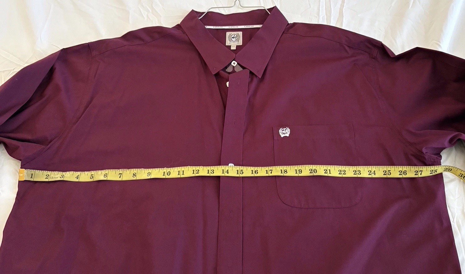 Cinch Solid Maroon Western Button Down Size XXXL … - image 4