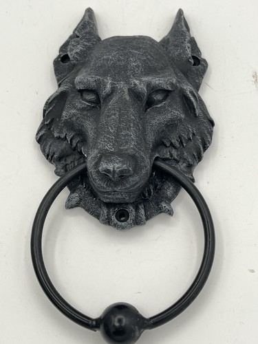 Gothic Wolf Gargoyle Resin/Metal Door Knocker 8 "Tall