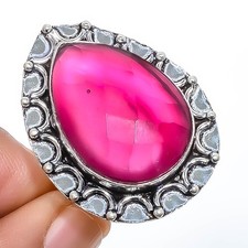 Ruby Gemstone Band Ring Size 925 Sterling Silver