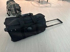 Longchamp Black Wheeled Large Duffle Bag Travel Carrier Telescopic Handle Auth