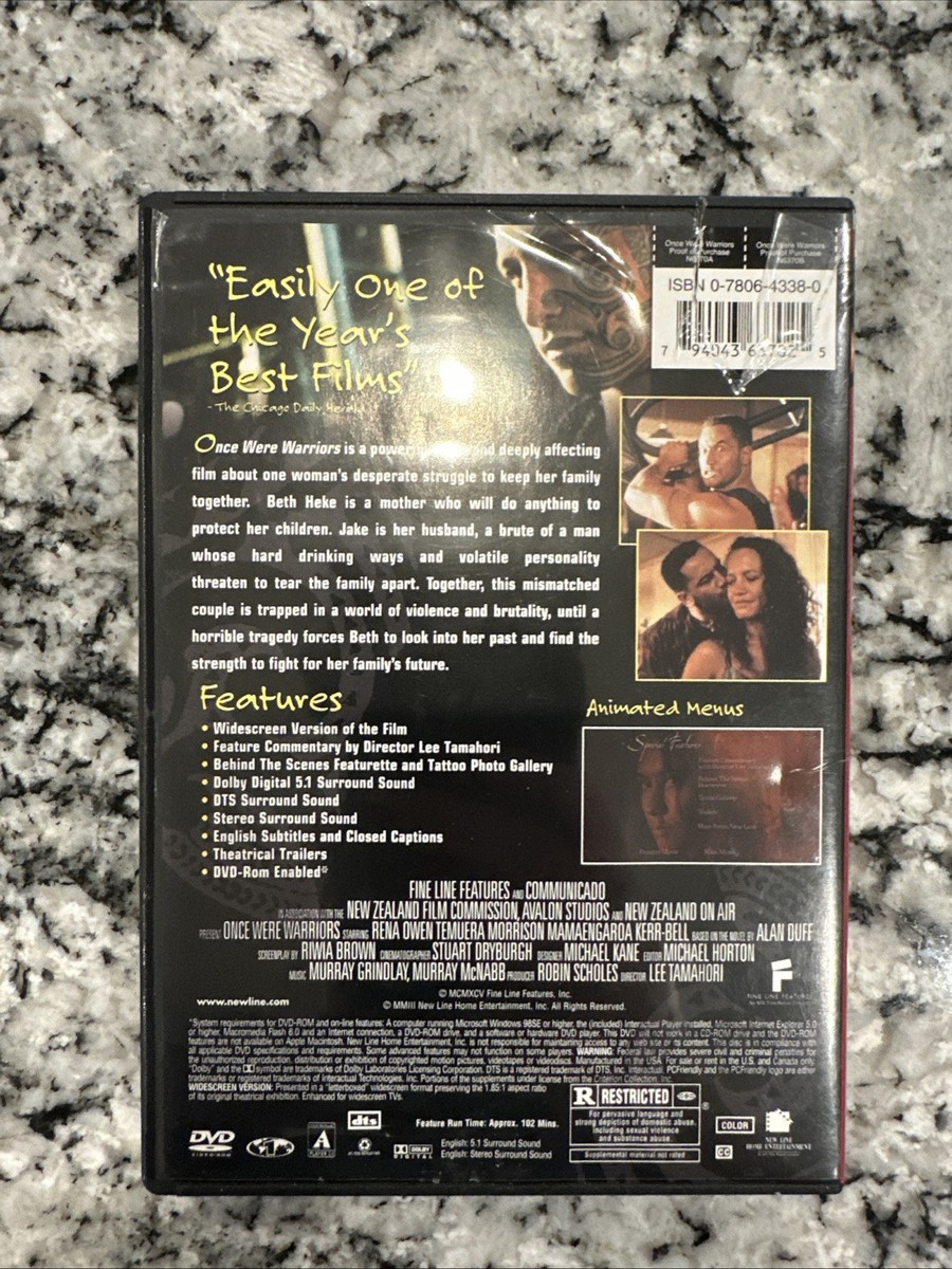 Once Were Warriors DVD w/ Insert Rena Owen, Temuera Morrison 1995