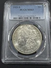 1921-S Morgan Silver Dollar MS63 PCGS certified United States coin slab chip $1