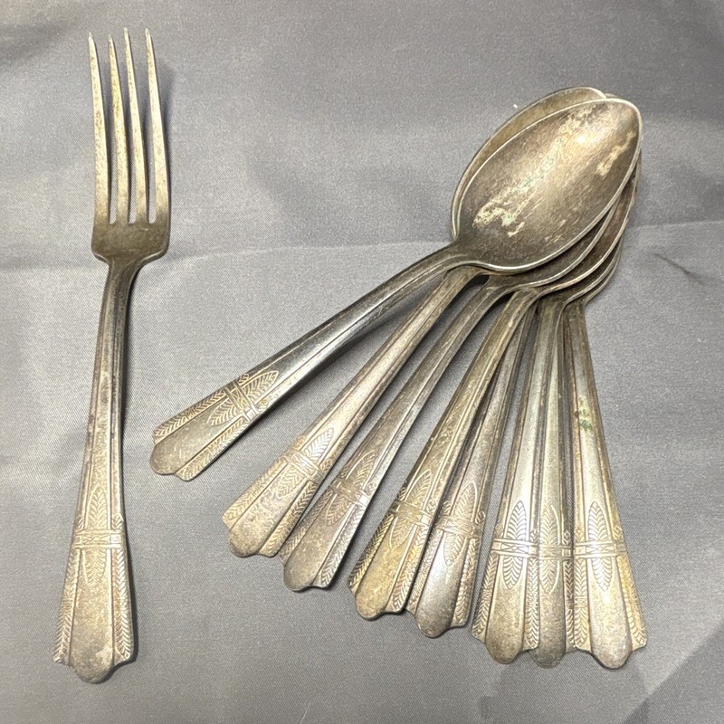 Wm. A. Rogers Silverplate Art Deco Flatware Mixed Lot Spoons & Fork 1900-40