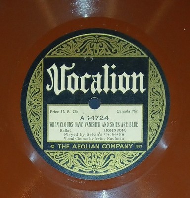 Selvin's Orchestra When Clouds Have Vanished/Half Past Ten Vocalion 14724 G+