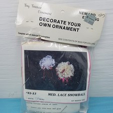 Merri Mac LACE SNOW BALL ORNAMENT KIT Item 88-13 Vintage Kit Ecru Makes Two