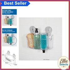 Wall-Mounted Suction Bath Basket Clear Easy Install No Tools Needed Inverted