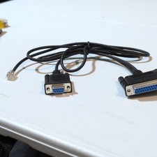 RJ45 Modular Plug to DB25 Female D-Sub Adapter Cable 1:1 Black Portable