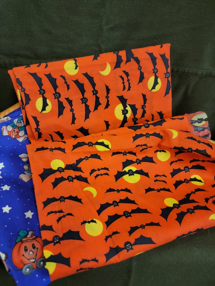 Vtg Lot Daisy Kingdom Halloween Hijinxs Bear Pumpkin 2.44 Yds Cotton Fabric 1995 - Image 3 of 4