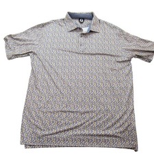 Footjoy FJ Mens Golf Polo Shirt Floral Print Short Sleeve Size L
