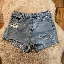 Pacsun Mom Jean Shorts Size 25 Cut Off Denim Shorts Raw Hem