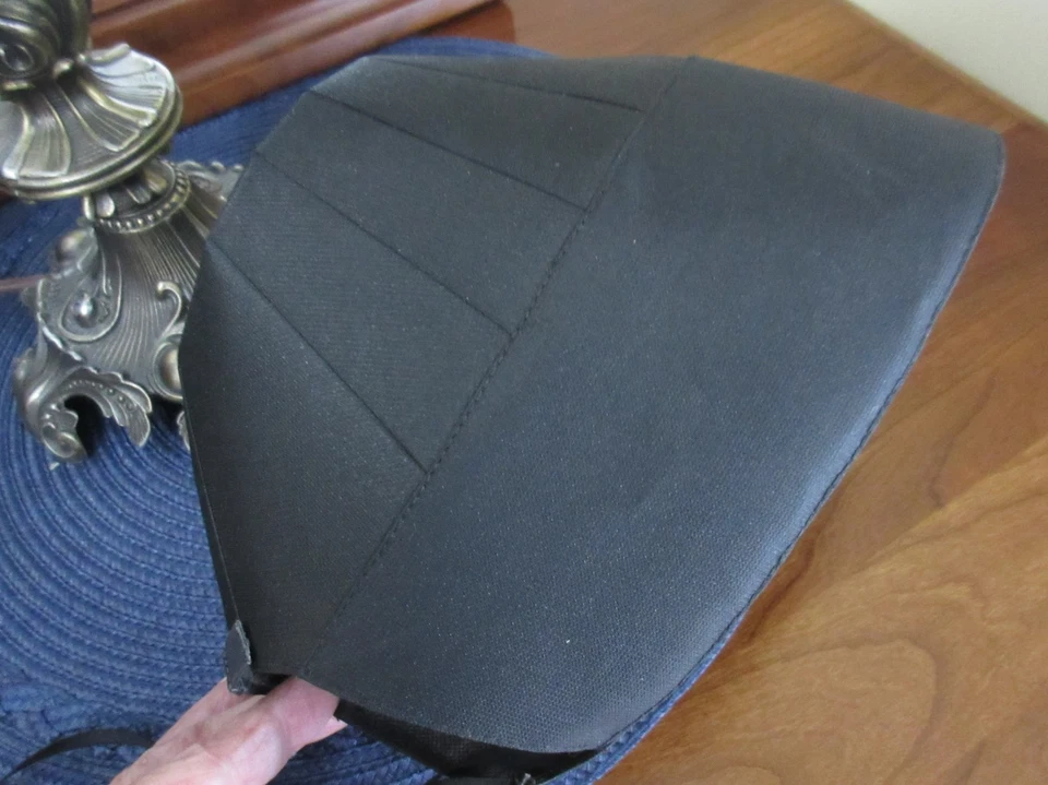 HANDMADE AMISH BLACK Plain cape dress 2 aprons bonnet costume pullover b42" w35" - Image 4 of 4