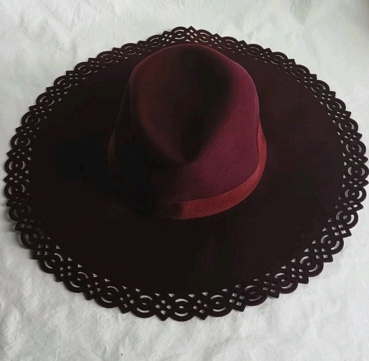 Шляпа бордовая 100% шерсть Praire складная упаковываемая коттедж-клош женская  - Изображение 3 из 4