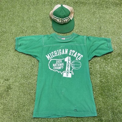 Michigan State 1979 Basketball National  Champions T-shirt Hat Bundle Vintage