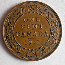 1915 CANADA CENT - AU - Excellent Coin - FREE SHIP - Premium Bin #27