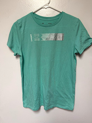 Under Armour Men's Green Graphic Logo Crew Neck Short Sleeve T-Shirt Size M