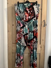 Multi Coloured All In One Harem Style Jumpsuit Size 20
