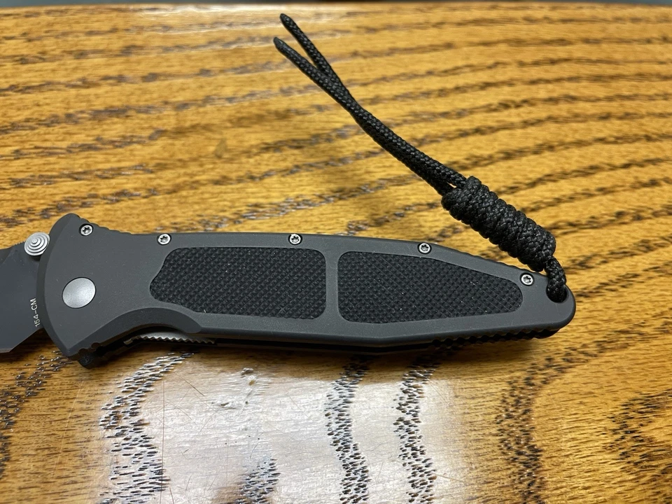 1999 Early Microtech Mini Socom Black Tanto Signature Folding Pocket Knife + Mat - Image 4 of 4