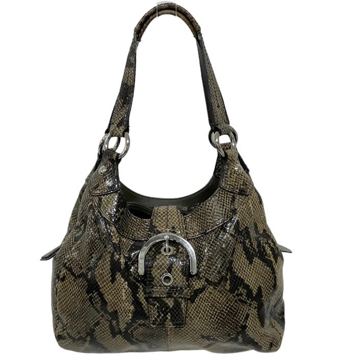 COACH handbag leather python embossed print tote … - image 1