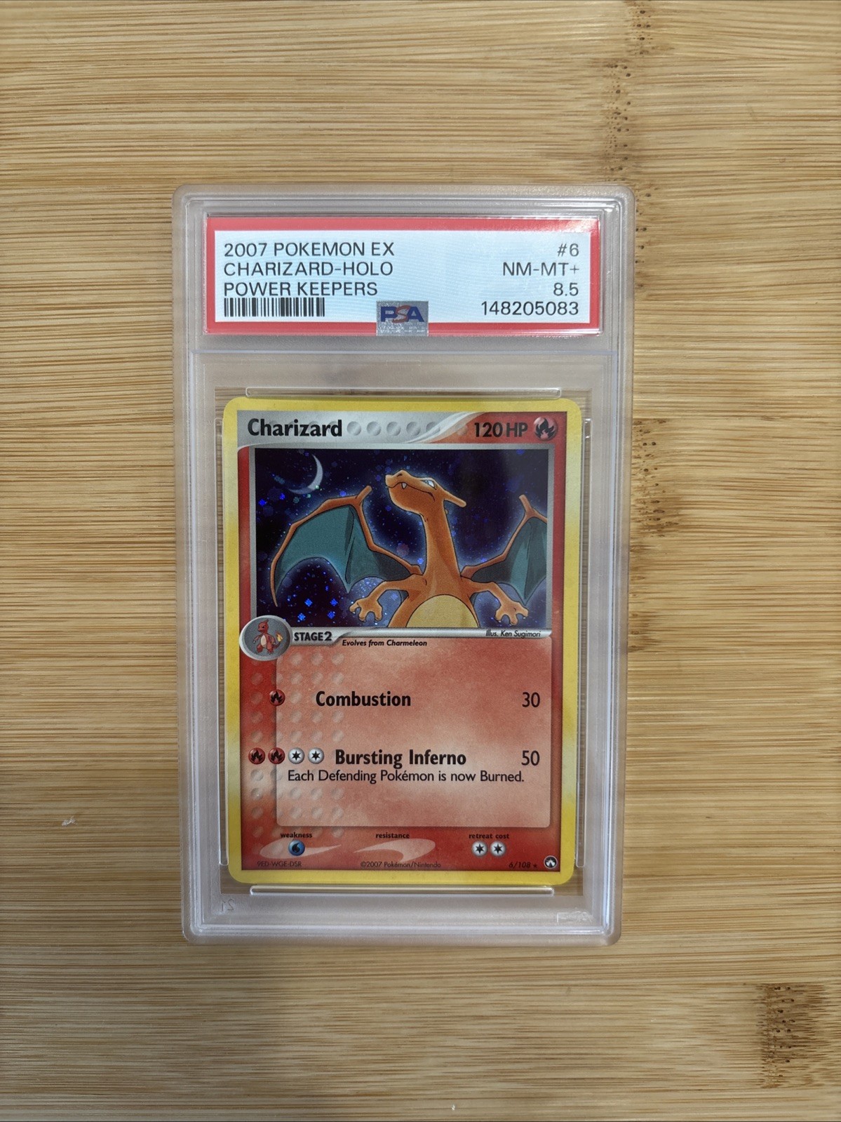 2007 POKEMON EX POWER KEEPERS #6 CHARIZARD-HOLO PSA 8.5
